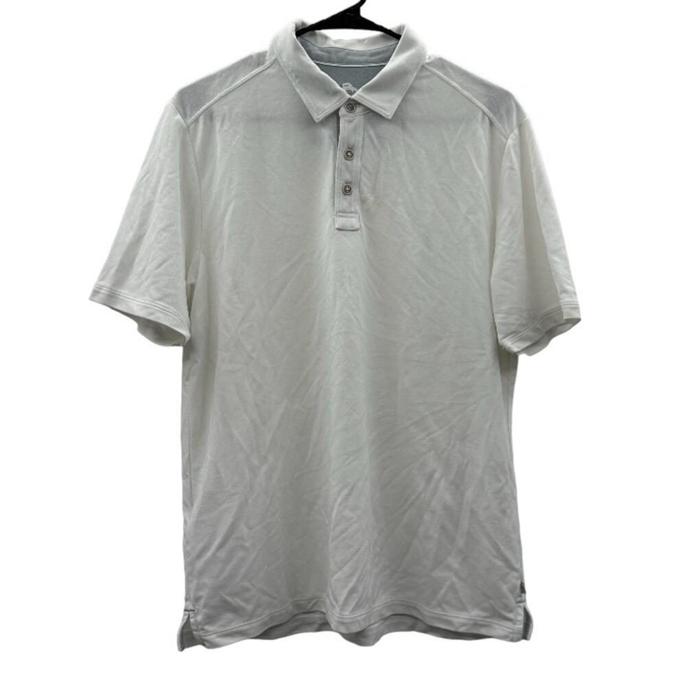 Tommy Bahama‎ White Short Sleeve Collared 3 Button Polo Shirt Size M